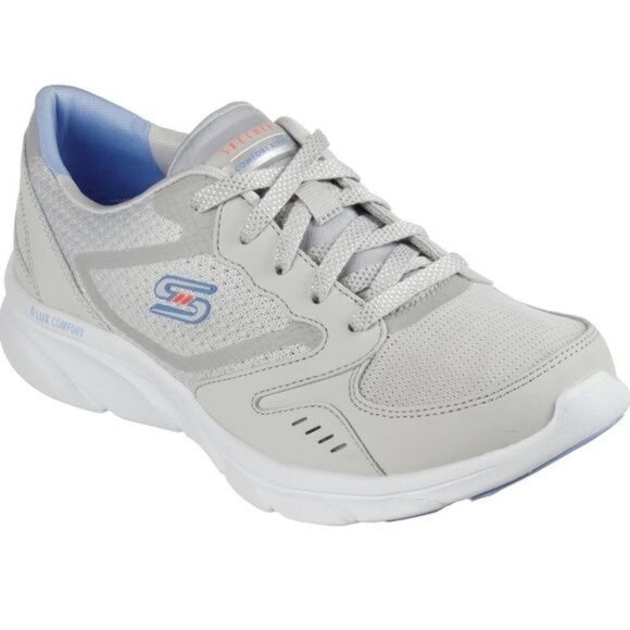 Skechers Womens DLUX Comfort Air-Cooled Memory Foam‎ Sneakers Gray Size 8 - Picture 1 of 11